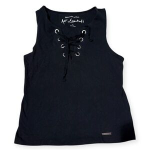 Abercrombie and Fitch Black Tank Top with Tie